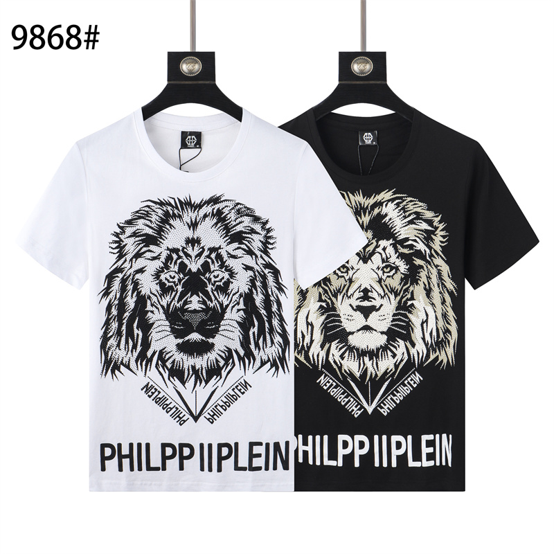 

2021ss New Summer Plain Men's T-Shirts Cotton Women Clothes Funny Short Sleeve O Neck Tees Printing Phillip T-Shirts PP Size :M-L--XXL-XXXL top03, White