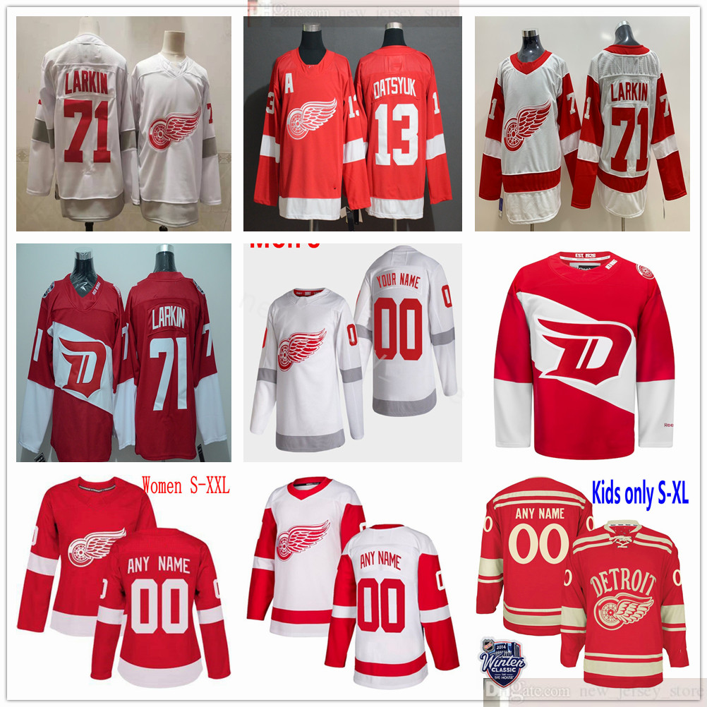 

Custom 2021 Reverse Retro Men Women Kids Youth Hockey Detroit Red Wings 9 Gordie Howe 13 Pavel Datsyuk 19 Steve Yzerman 40 Zetterberg 71 Dyl, Black;red