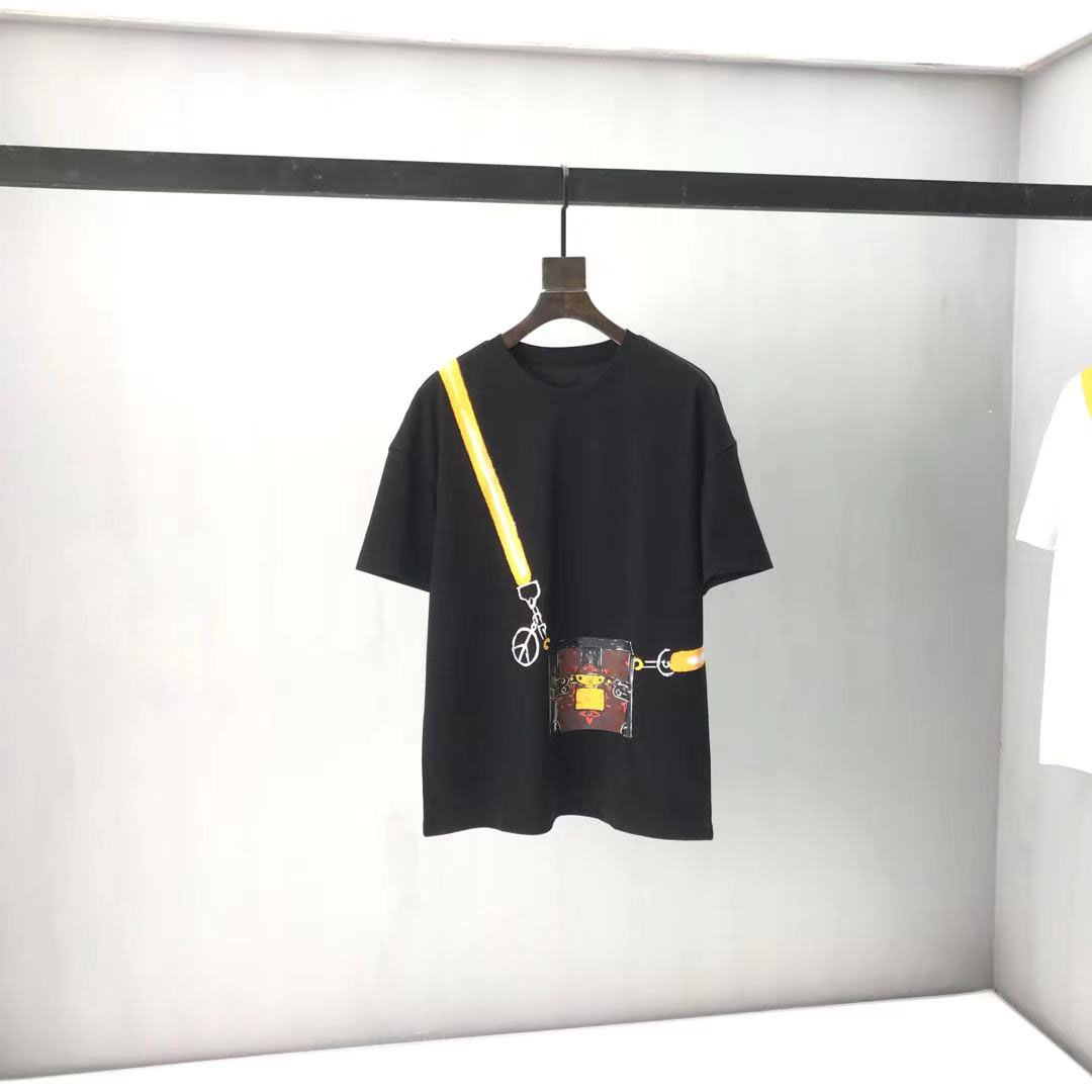 

2021ss spring and summer new high grade cotton printing short sleeve round neck panel T-Shirt Size: m-l-xl-xxl-xxxl Color: black white bb74