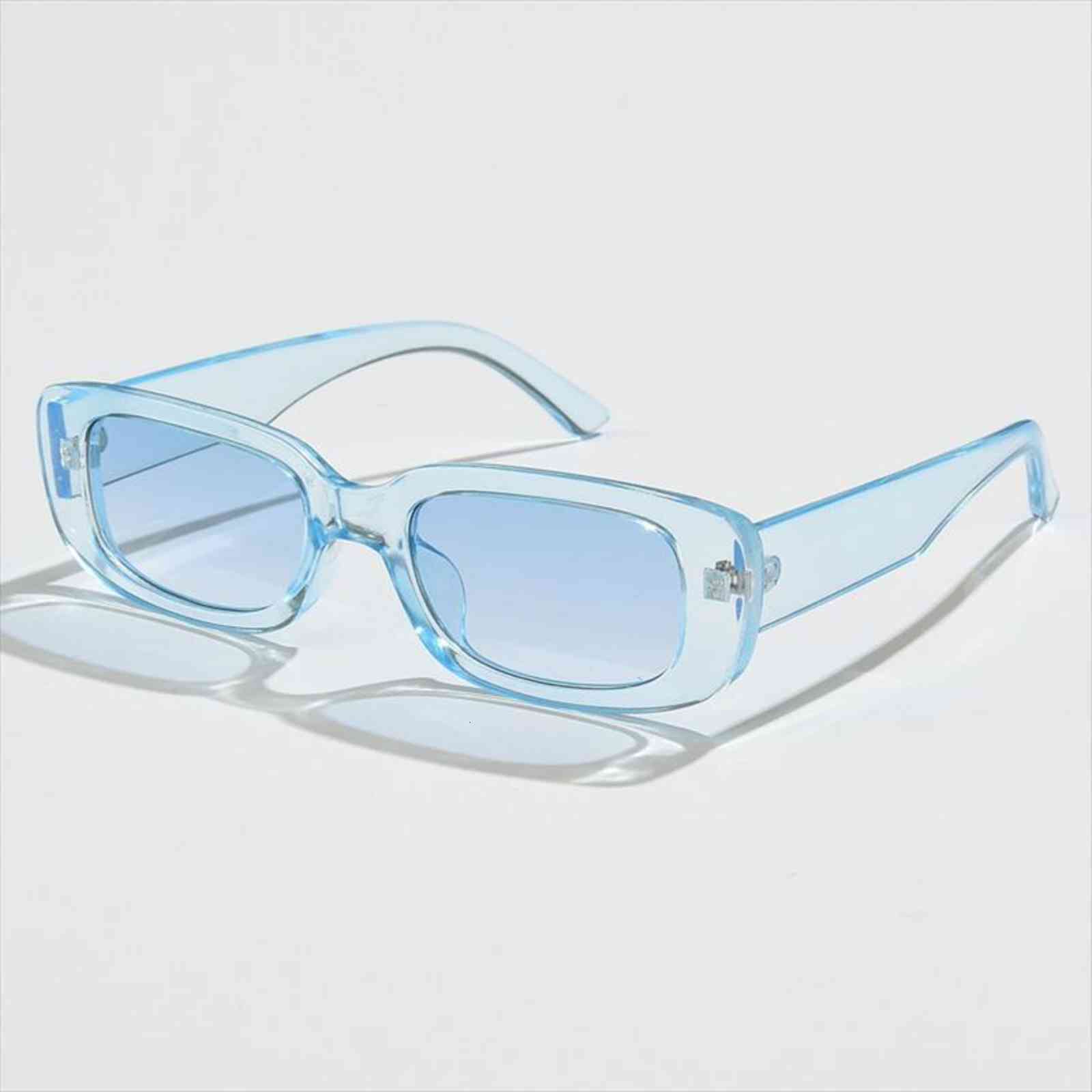 

classic vintage rectangle sunglasses women brand design clear blue pink green lens sun glasses female eyewear uv400, White;black