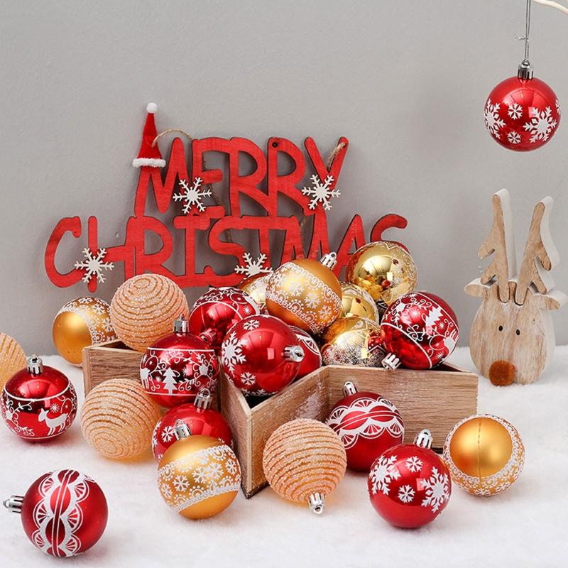 

Party Decoration 24pcs 6cm Christmas Balls Ornament Shatterproof Xmas Tree Hanging Bauble Decor 11UA