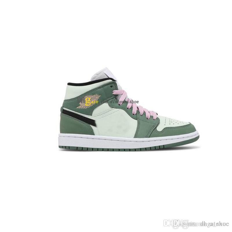 

Wmns 1 Mid SE Dutch Green Basketball Shoes 1s High Women Men Sneakers shoe Sports Jumpman CZ0774 300 (Exempt postage)