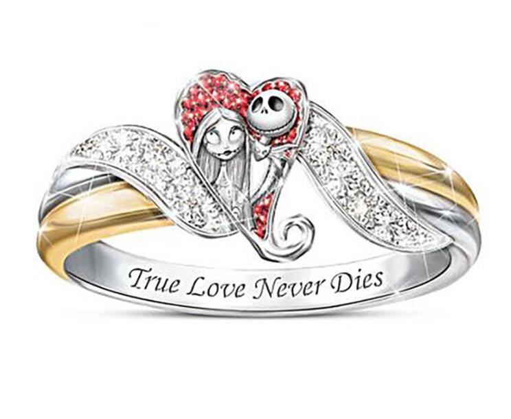 

Fashion jewelry Ring Nightmare Before Christmas Ring Silver plated Diamond Ring