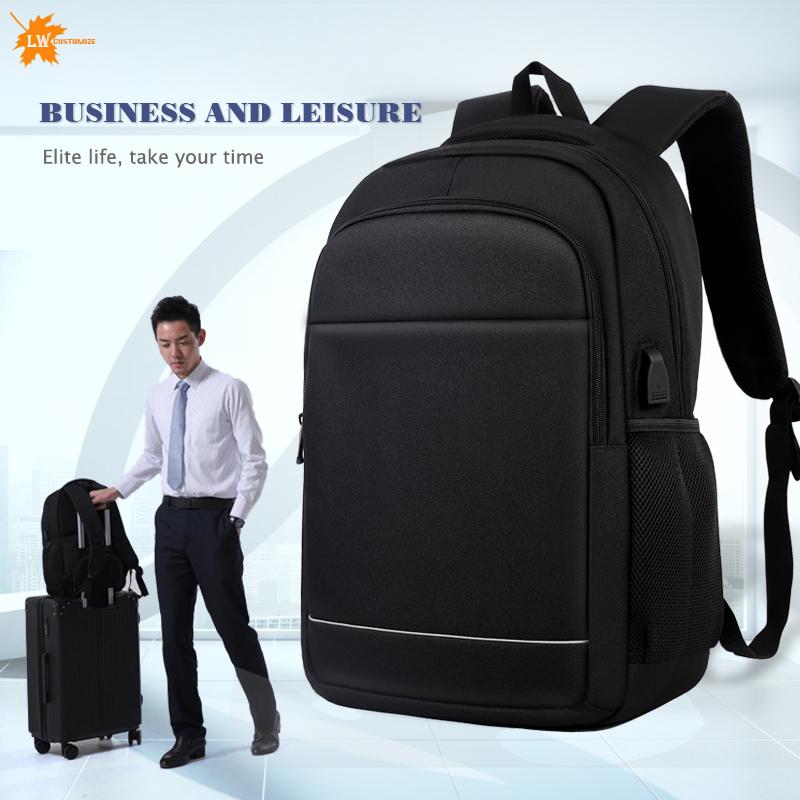 

Custom bag Men's backpack large capacity travel backpack Women's office notebook school bag computer, Black