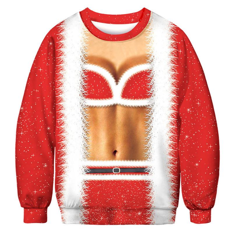

Men's Sweaters Women Christmas Sweater Funny Printed Crew Neck Ugly Sweatshirt Couple Pullover Holiday Party Xmas Jumpers, White;black