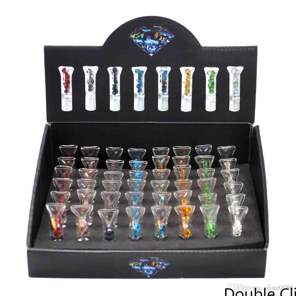 

Multicolour glass smoking Pipe 8mm Cigaret Filter Tips Tapered Fitting One Blow Portable Tasting Tube for accessories