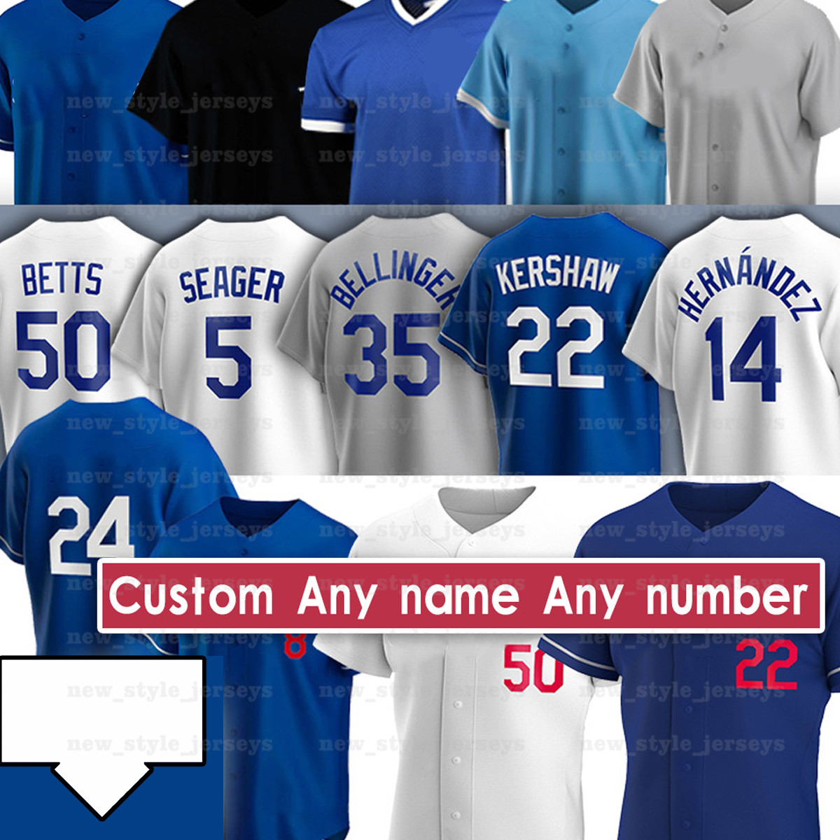 

Los 22 Clayton Kershaw Angeles Baseball Jerseys Mookie Betts Cody Bellinger Julio Urias Enrique Hernandez TREVOR BAUER Corey Seager Dodgers, Blue;black
