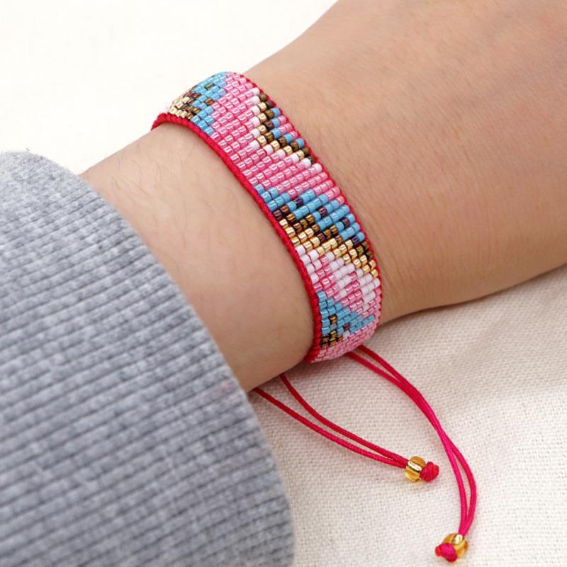 

Beaded, Strands XUXI Japan Rice Beads Hand-Made Rope Chain, Women Fashion Adjustable Beaded Bracelet, Boho Width S227