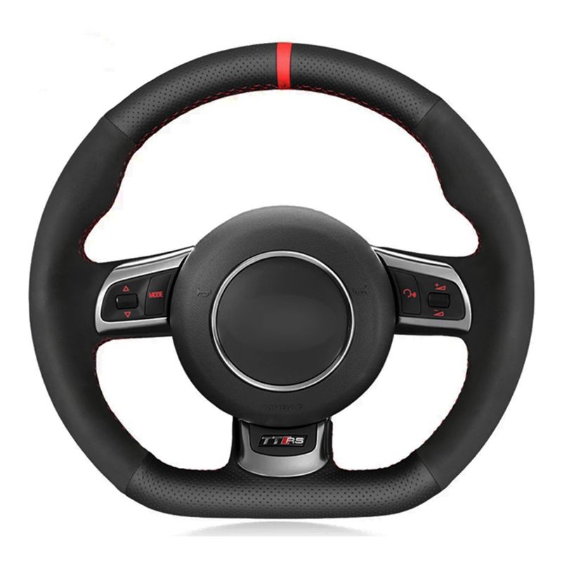 Alcantara Car Steering Wheel Cover For Audi tt 2008 A5 A7 RS7 S7 SQ5 S6 S5 RS5 S4 RS4 RS3 2012-2018 Leather Car Accessories-image-737495572