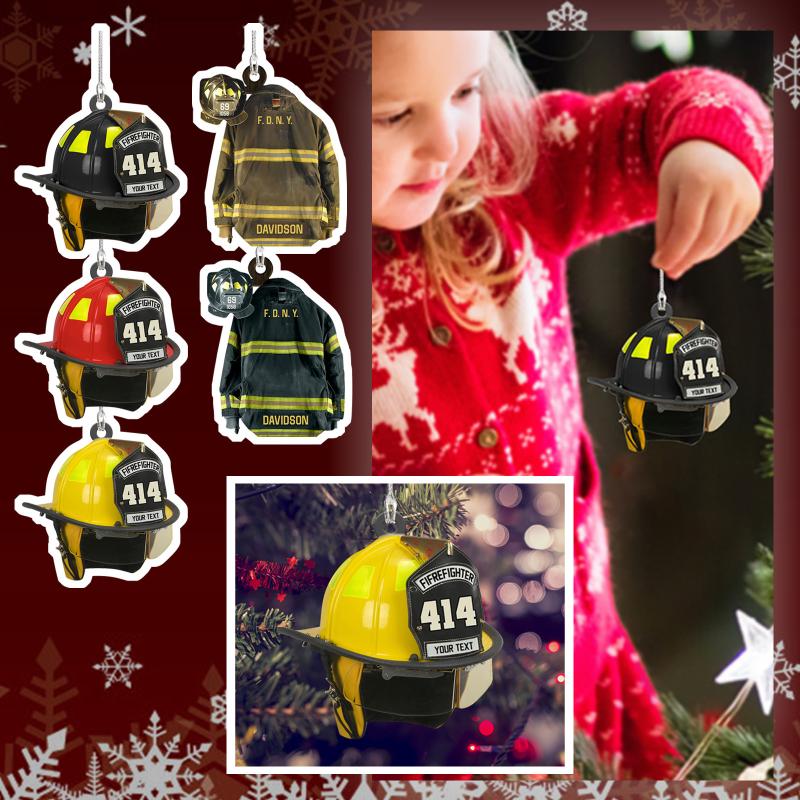 

Christmas Decorations Firefighter Helmet Ornament Tree Pendant Home Restaurant Decor Uniform Drop Ornament#p3