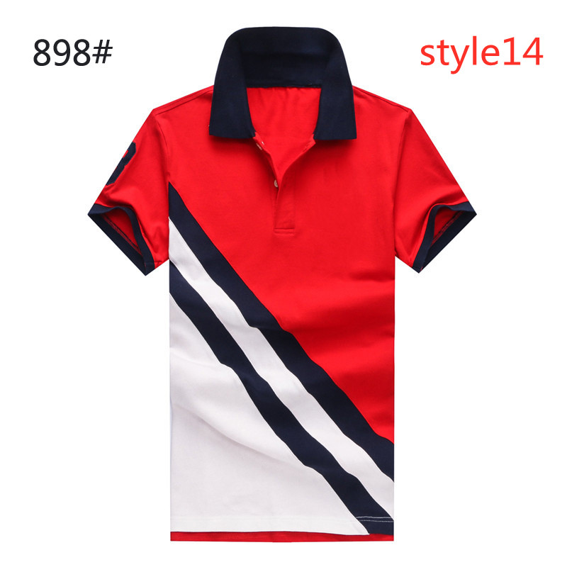 

USA brand stripe men's T-shirt New Malaysian LOGO short-sleeved pure cotton slimming T-shirt loose Polo shirt, White;black