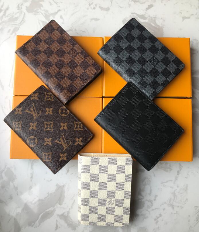 

new LV LOUIS VITTON Wallet Leather Designers Men Credit Card Holder ID Card Case New Passport Cover Holder Wallet Travel, Brown;gray