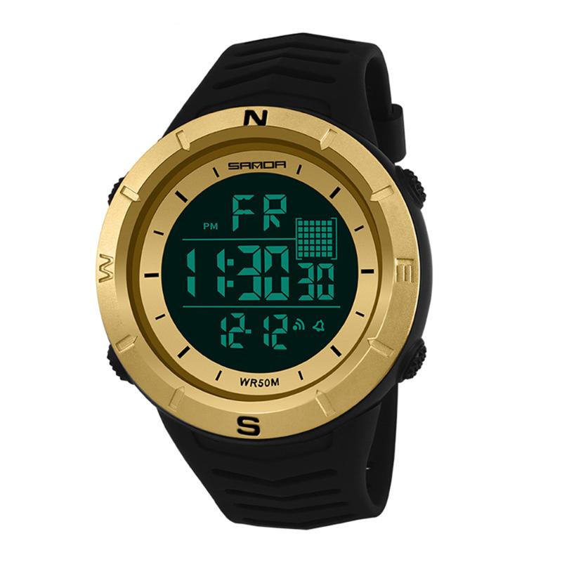 

Wristwatches Mens Digital Wrist Watch Shockproof Waterproof Women's Clock 2021 Fashion Brand Women Sport Eletronico Watches 6001, Rose white