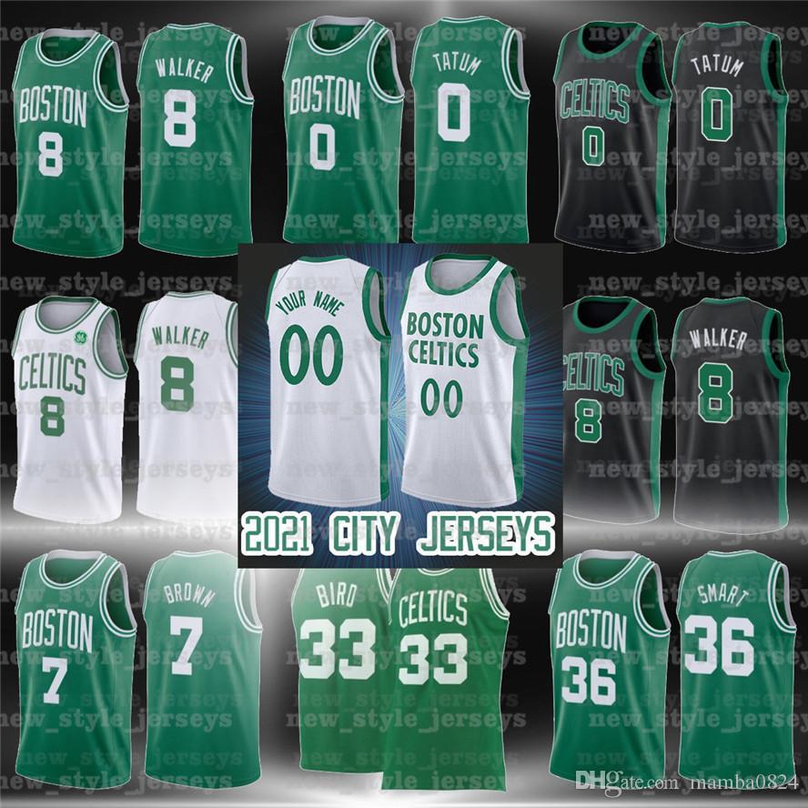 

0 Jayson 8 Kemba Tatum 7 Jaylen Walker Smart Brown 33 Larry 36 Marcus Bird Boston Celtics Men Basketball Jerseys Z9, Blue;black
