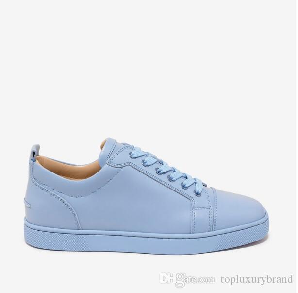 

LOUBOUTIN CHRISTIAN [With Full Package]Best Version Luxury Gift Men Shoes Red Bottom Sneaker Junior Flat Genuine Leather Trainers Sky Bl CrF