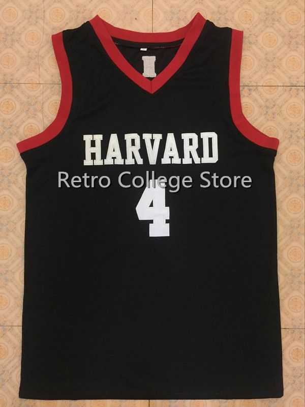 

#4 Jeremy Lin Harvard University College Basketball Jersey Black Embroidery Stitched Custom any Number and name Jerseys, Red