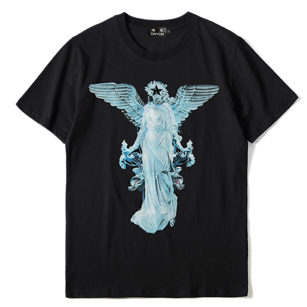 

2021 New Camisetas e Anjo Das & t Grfico Camiseta Algodo Mulheres Roupas De Marca Dos Homens T-shirt Masculina Top Quality 5qfv, Black