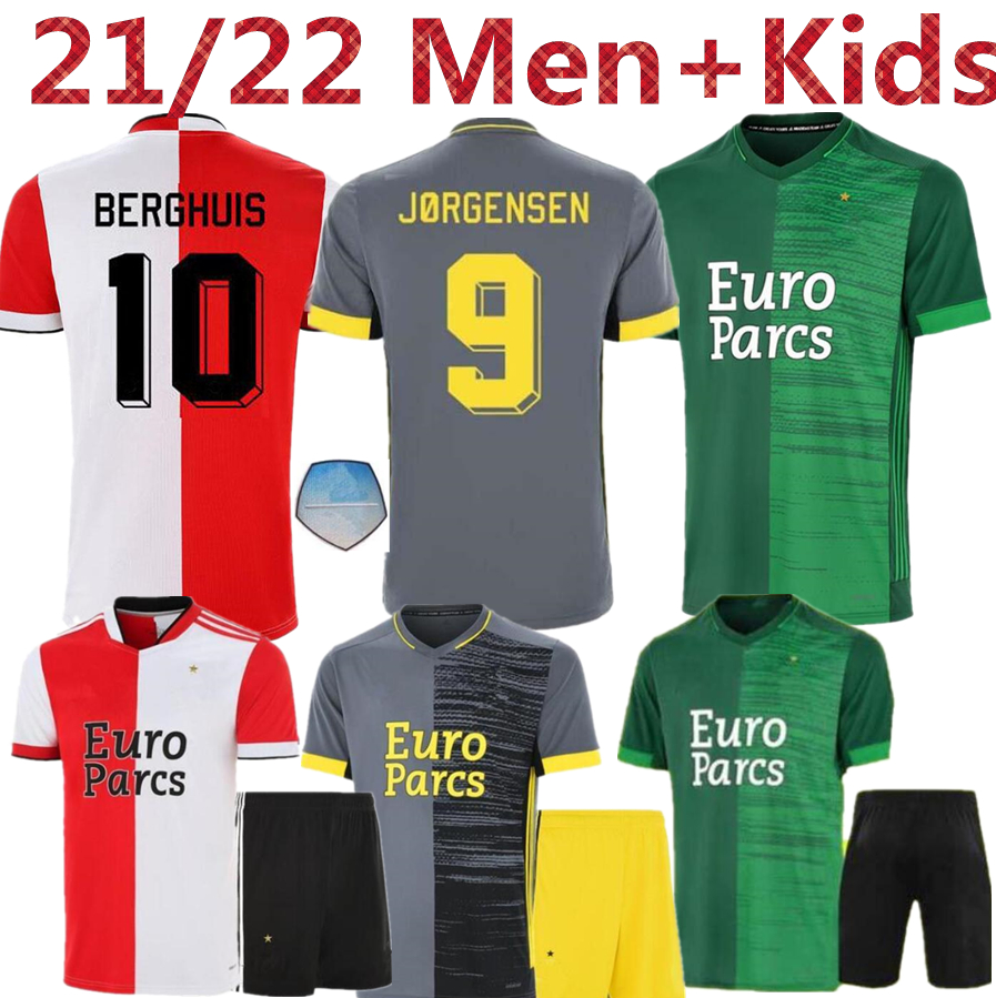 

21/22 Rotterda BERGHUIS Soccer jerseys 2021 2022 V.PERSIE JORGENSEN BOZENIK TOORNSTRA Feijenoord retro football jersey men kids kits socks full sets uniform