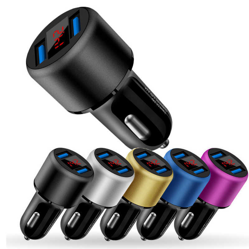 

3.1A Car Cigarette Lighter Charge LED Voltage Display USB Socket Splitter Adapter 12V-24V Auto Lighter Charger Accessories Car