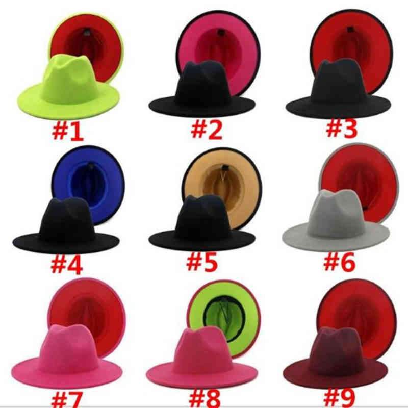 Mix Hats Fashion Double-Sided Matching Color Men's And Women's Flat Edge Jazz Hair Top Hat