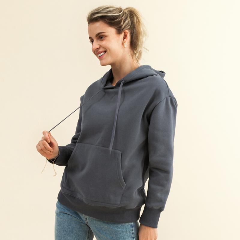 

Gym Clothing GAIIA Gray Oversized Sweatshirt For Woman Casual Front Pocket Long Sleeve Pullover Hoodie Sportswear 2022 Jumper Tops, White;black