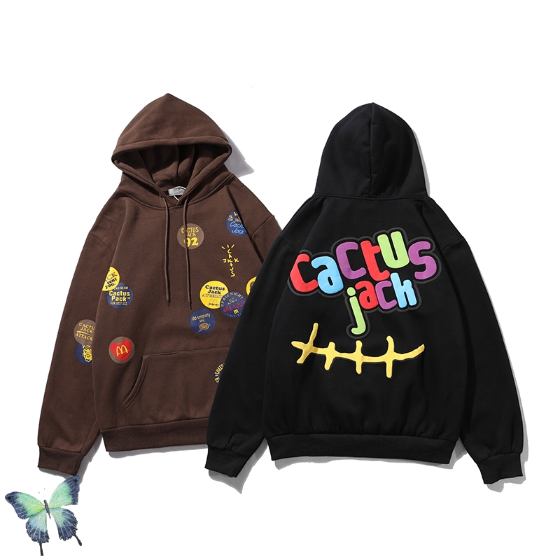 

Men's Hoodies & Sweatshirts Autumn Winter Cactus Jack Hip-hop Men Women Fashion Casual High Street Washed, Black