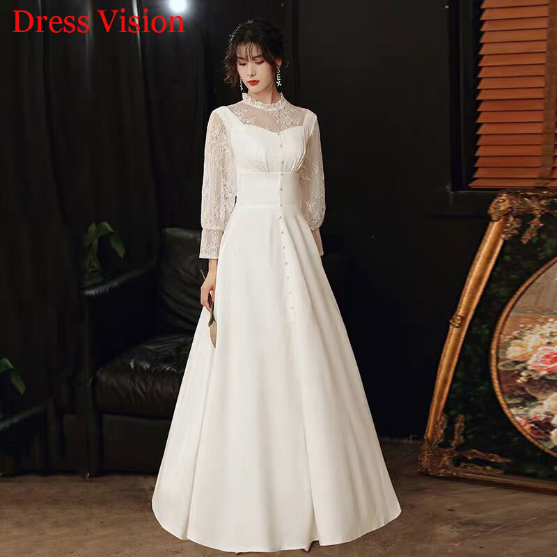 

2021 Lace Long Sleeves Wedding Vestido Novia Mariee Robe De Soiree Bride to Be F6lg, Same as image