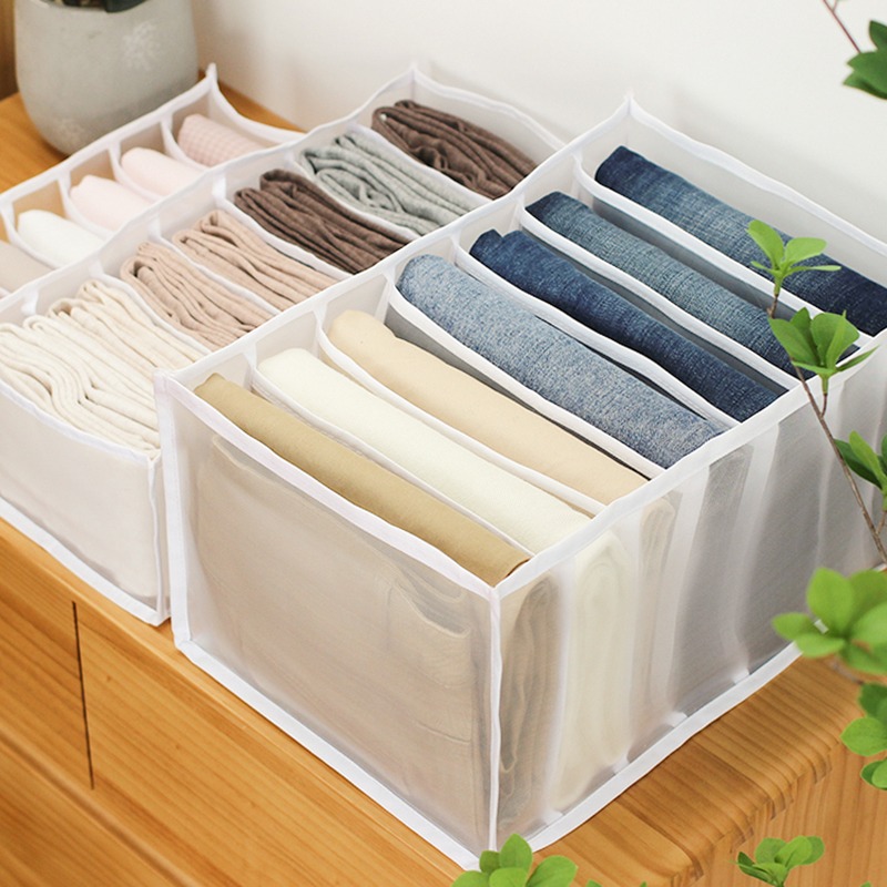 Jeans Storage Box With Compartments Socks Clothes Underpants Organizer ...