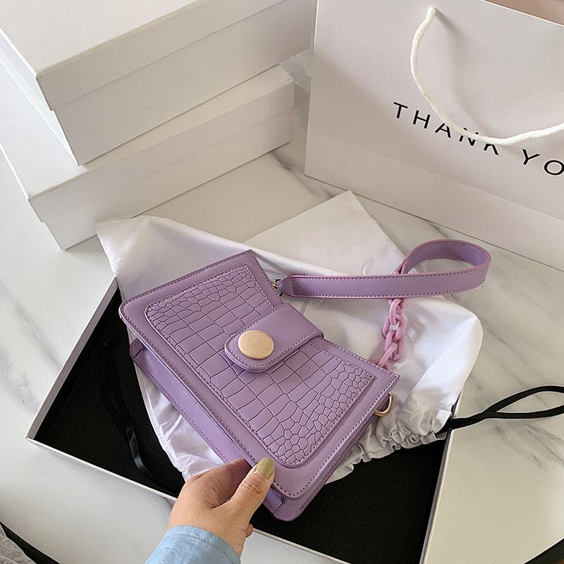 

Small Arcylic Chain Underarm Bags For Women Trendy Crocodile Design Hand Bags High Quality Shoulder Crossbody Bag 2021, Black
