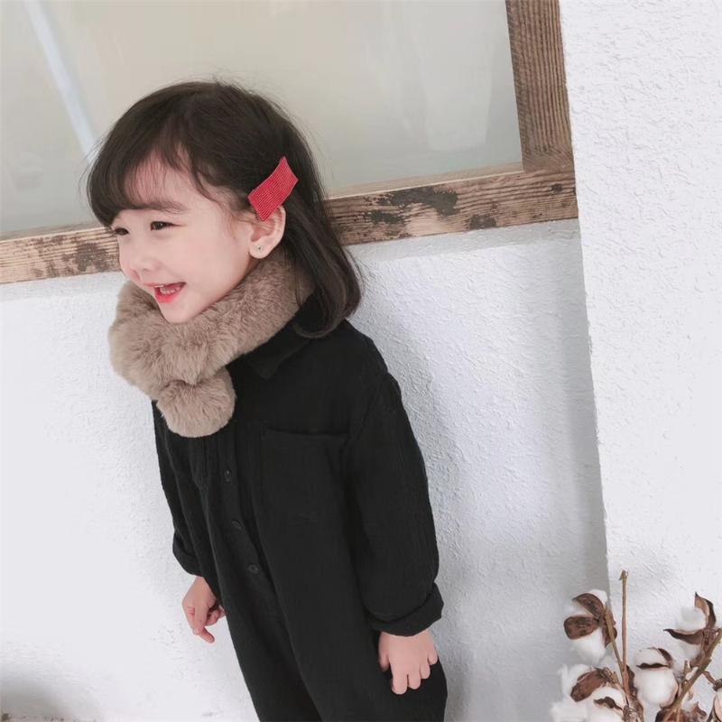 

Scarves Female Baby Pure Color Imitation Fur Double Ball Scarf Korean Version To Keep Warm In Autumn And Winter Wild Cute