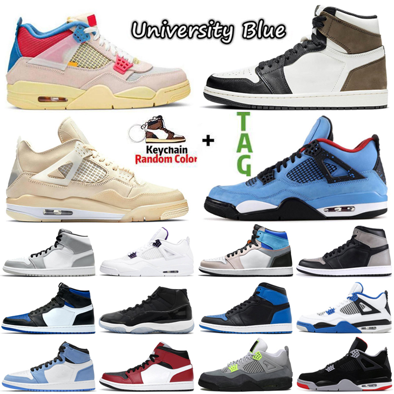 

Hyper Royal University Black 1 Mens Basketball Shoes 4 4s Sail Obsidian UNC Silver Toe Black Cat Bred Pure Money Starfish Fire Red Men Sports Women Sneakers Trainers, Color 18