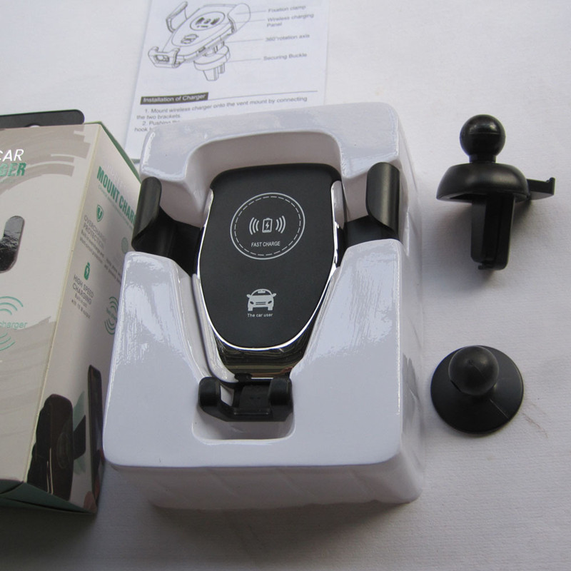 

Q12 10W Car Mount Wireless Charger for iPhone XS 8 8Plus Samsung S10 S9 S8 S7 Quick Qi Fast Charging Cars Phone Holder with Retail Box