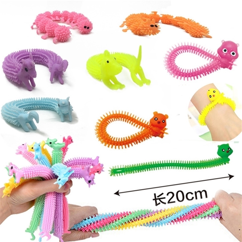 

Creative Fidget Sensory Toy Noodle Rope Stress Reliever Toys vent caterpillar Unicorn Decompression Pull Ropes Anxiety Relief Toys H388PUX