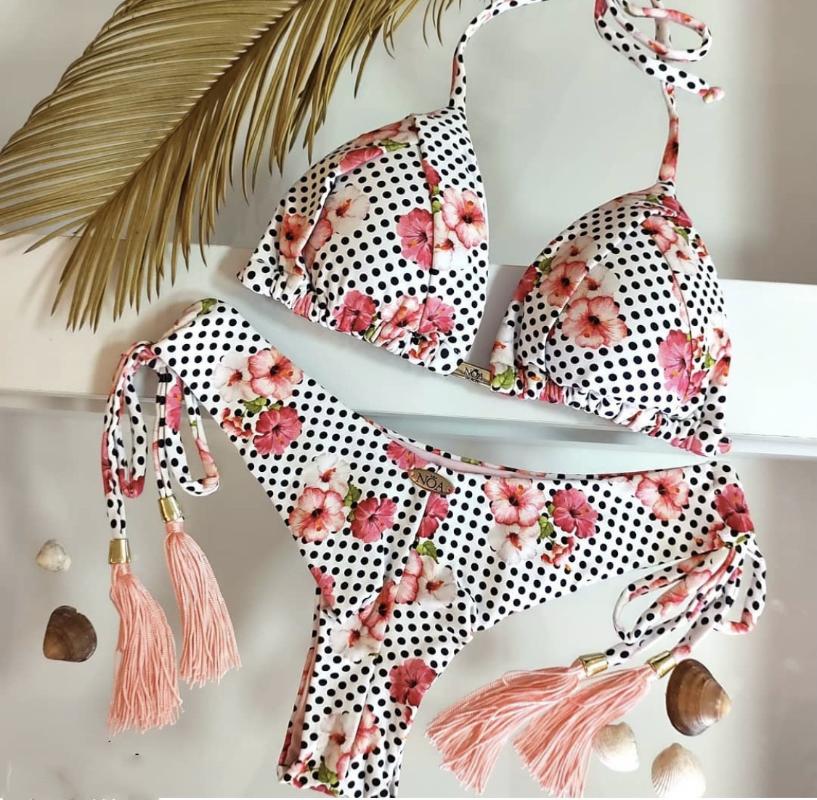 

Women' Swimwear 2022 Sexy Bikini Floral Print String Set Push Up Swimsuit Bikinis Women Biquini Beach Bathing Suit, 2011