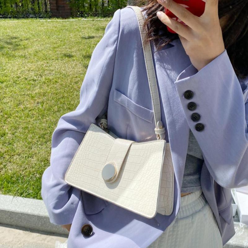 

Crocodile pattern Armpit bag 2021 Fashion New Quality PU Leather Women's Designer Handbag Casual Wild Shoulder Messenger Bag, Black