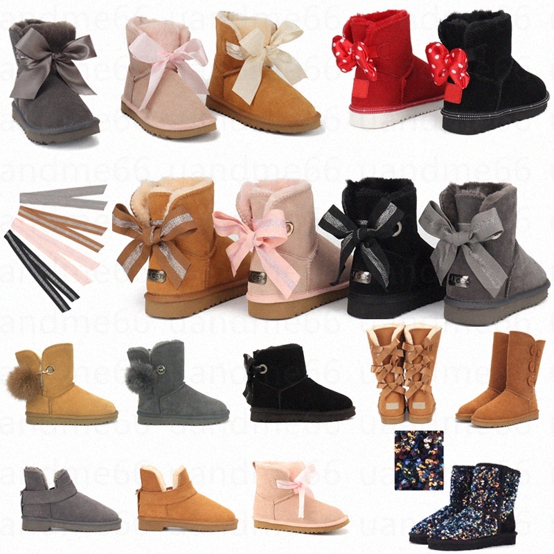 

2021 Fashion WGG women Australia classic snow boots buttons girl Beads Hairball bow fur boot chestnut Australian womens kids black grey red 34-43 C8h2#, I need look other product