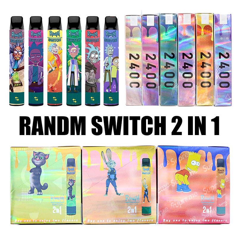 

New Hot 100% Original RandM Switch 2in1 2400puffs Vape Pen With1100mAh Battery 8ml Double Cartridges Disposable Device Vape Pen Battery