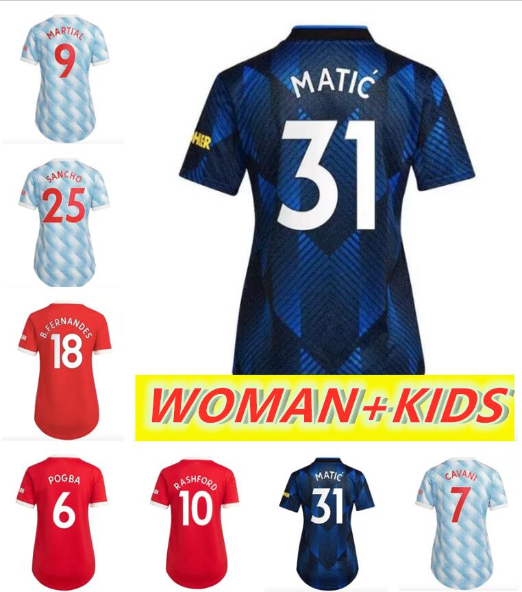 

Women soccer 21 22 RONALDO girls SANCHO MAN CAVANI UTD VAN DE BEEK RASHFORD 2021 2022 ladies football shirts woman home away third fourth