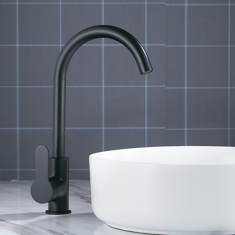 

2021 New Modern Kitchen Sink Bathroom Faucets Sole Lever Black Basin Mixer 6lpv