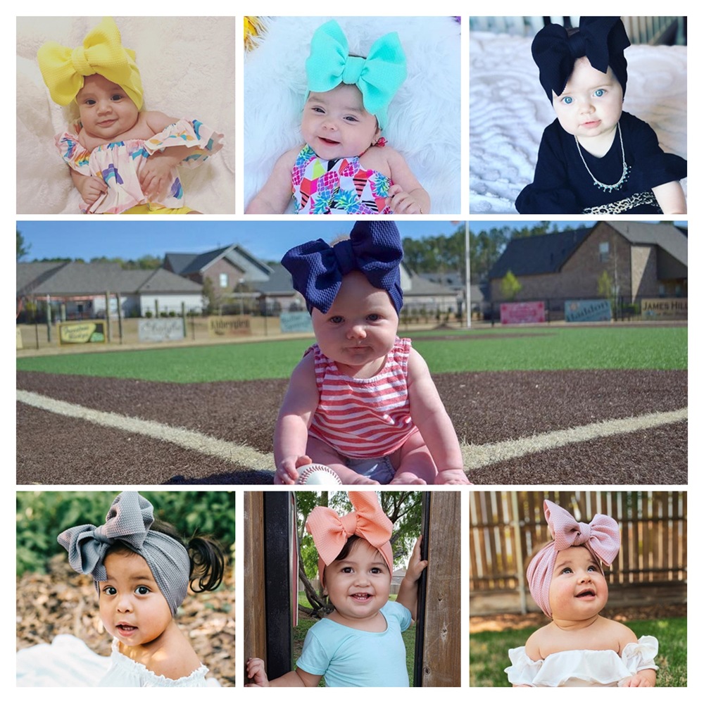 

Cute Baby Girls big bow headbands Elastic Bowknot hairbands headwear head bands newborn Turban, Remark number