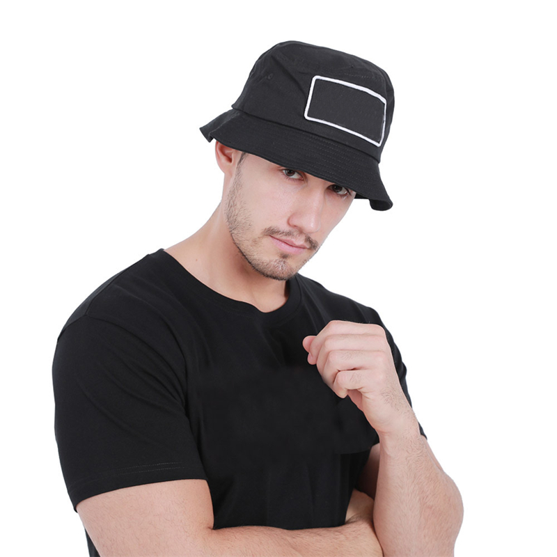 

D101 Summer Foldable Cotton Fisherman's Hat Sun Protection Hats for Outdoor Travel Sports Basin Cap Green Black 2 Colors 5pcs, As picture