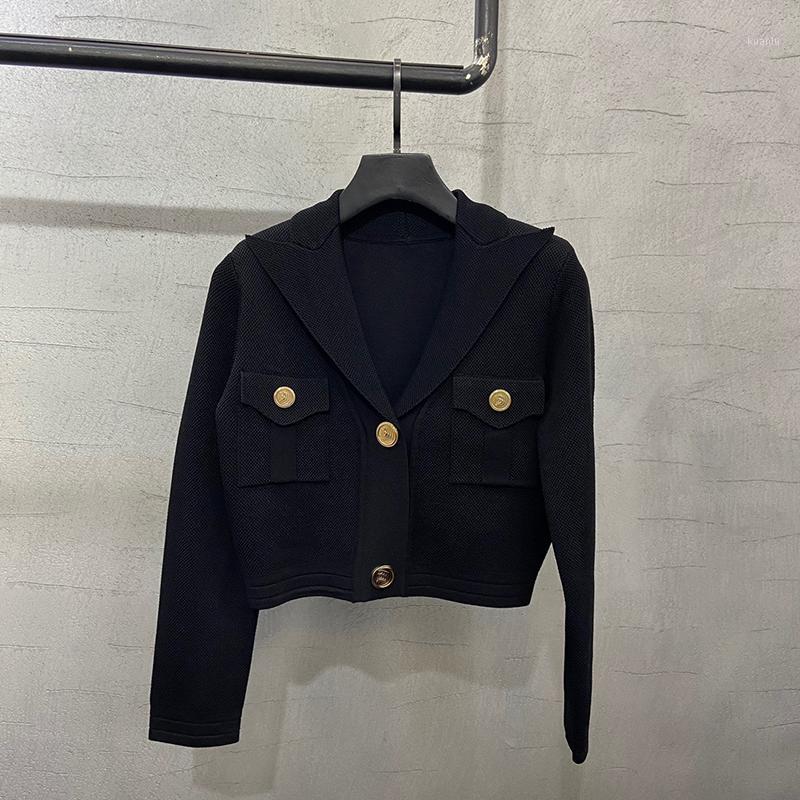 

Women' Jackets 2021 Luxury Designer Jacket Coat Women Vintage Buttons Elegant Office Lady Outwear, Black