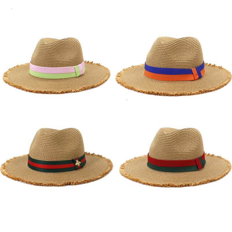 

Wide Brim Hats Straw Hat Summer Color Rope Accessories Sun Ladies Top Unisex Fedora Actihat, 10