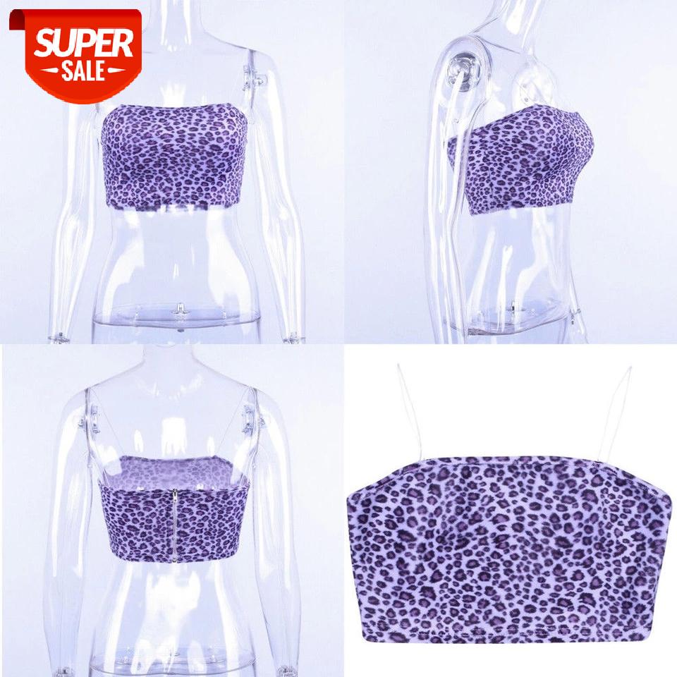 

New Ladies Crop top Vest Top Sexy Mini Tank Strappy Sleeveless leopard printed top #4b2u, White