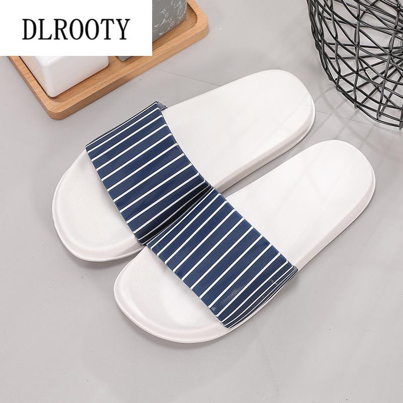 

Slippers Men Sandals Flip Flops Summer Stripe Fashion Breathable Non-slip Shoes Man Home Bathroom Slides Solid Casual Male, Black