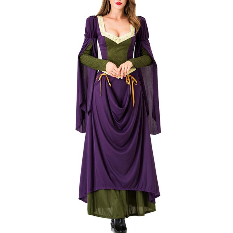

Casual Dresses Gothic Forest Wood Elf Fairy Dress Halloween Women European Medieval Court Fancy Vampire Cosplay Costume Long #01, Pp
