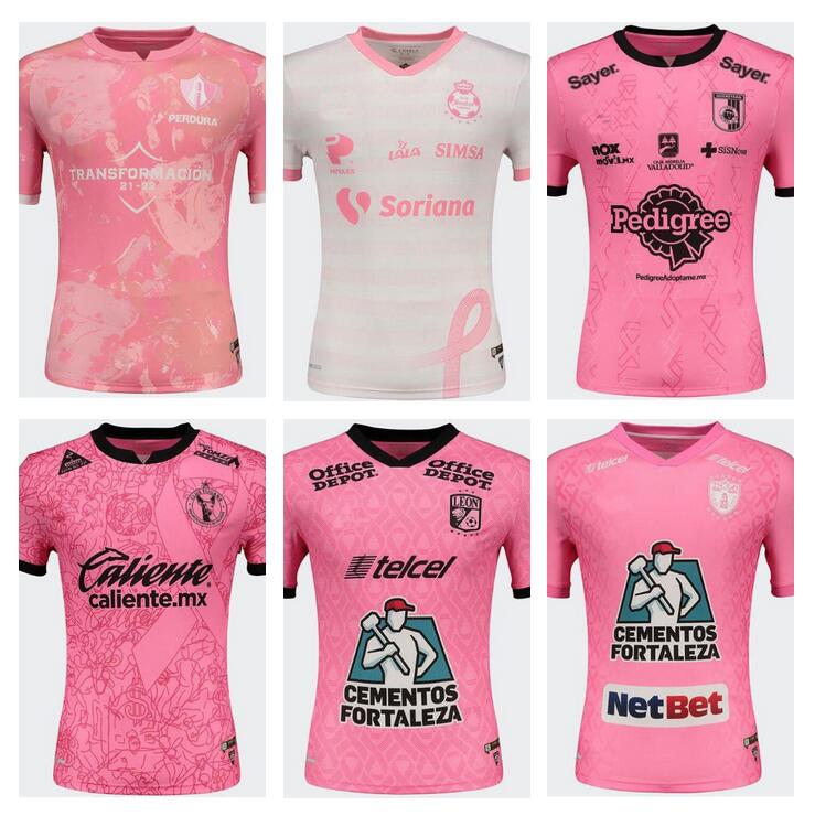 

jerseys Fútbol Octubre Rosa 2021 Santos Laguna Querétaro Pachuca Xolos Tijuana León soccer jersey 2022 pink football shirts leon top thailand quality, 21/22