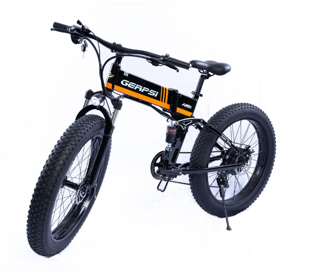 

electric bicycle bike 26inch 4.0Fat tire folding adult lithium battery 48v ebike mountain motorcycle snow e-bike, Black