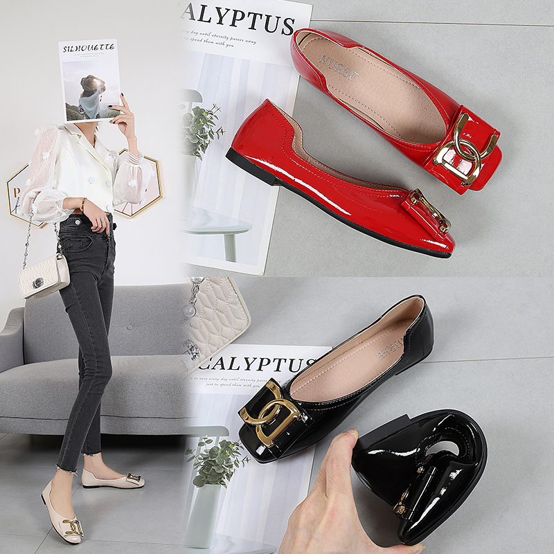 

Casual fashion chaussure woman flats Rubber Shoes Comfortable soft Ladies Office Party Square head zapatos de mujer 35-44 0227, Beige