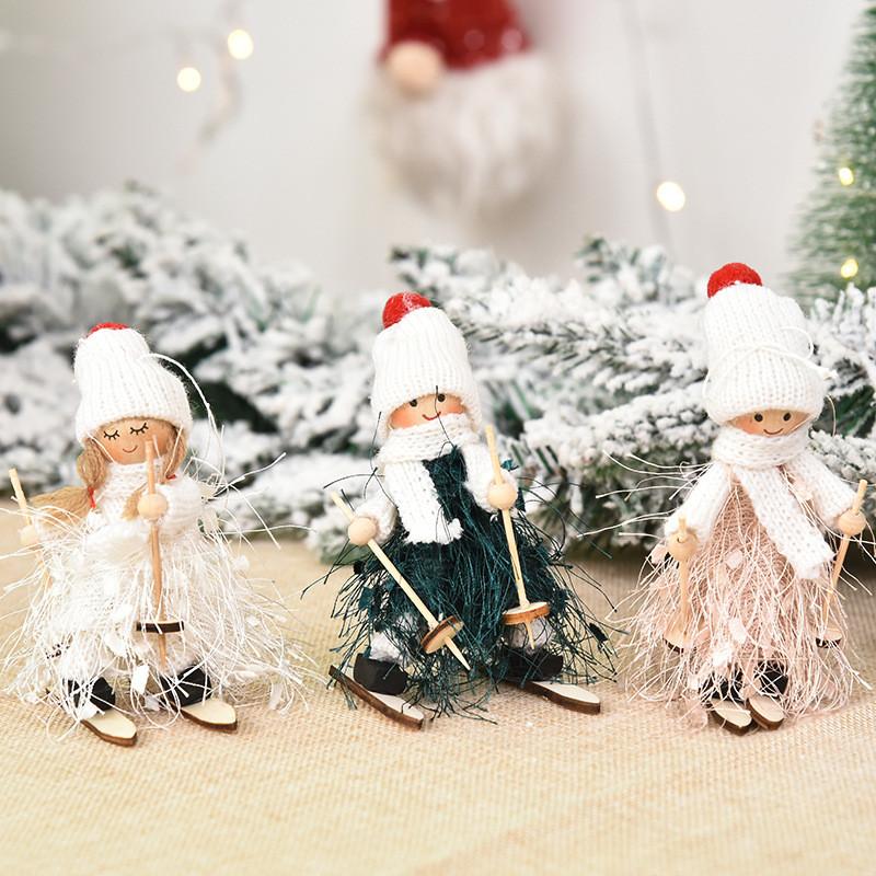 

Christmas Decorations For Home Cute Ski Girl Boy Doll Xmas Gift Pendant Year 2022 Ornaments